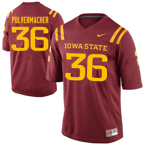 Iowa State Cyclones Men's #36 Chandler Pulvermacher Nike NCAA Authentic Cardinal College Stitched Football Jersey GN42Q18VB